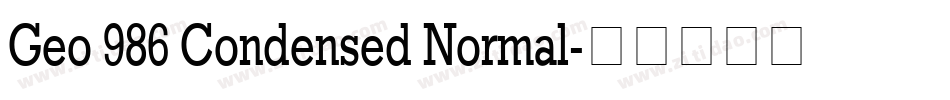 Geo 986 Condensed Normal字体转换
